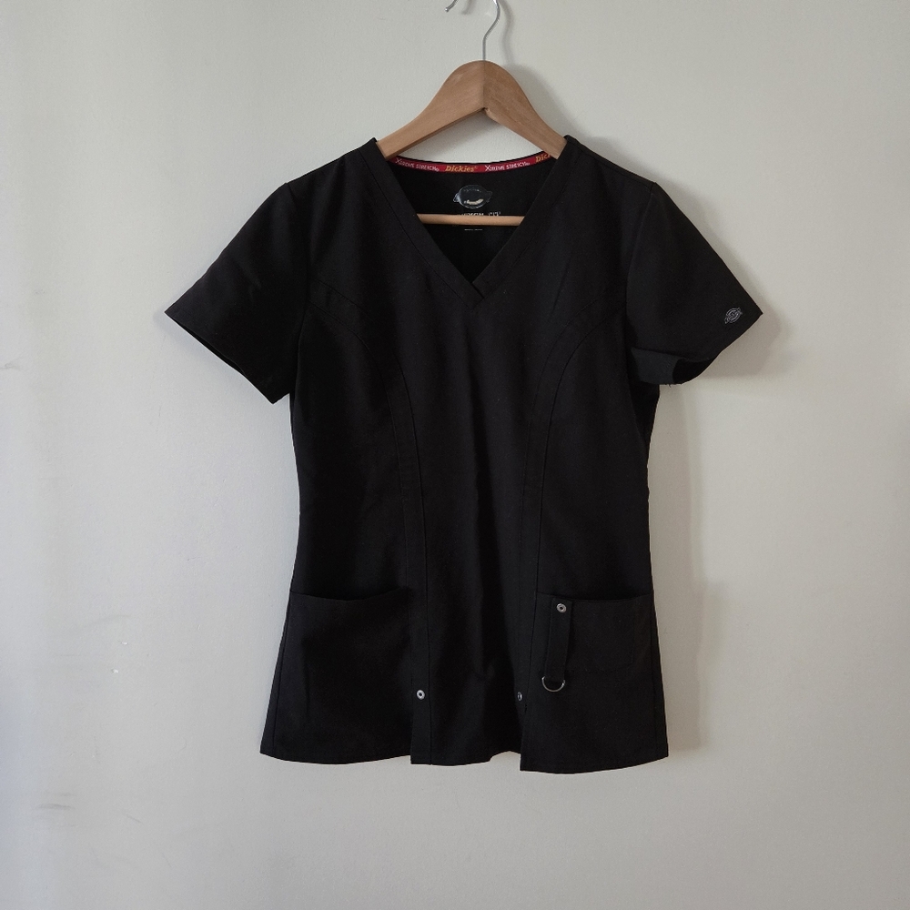 Dickies Black Women's V-Neck Scrub Top XXS
